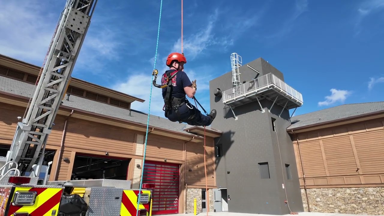 Pigeon Forge Fire Department Rope Rescue Skills Climbing a Static Rope