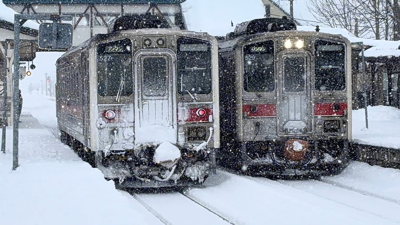 冬の芦別駅を発着する富良野行き普通列車2479Ｄと滝川行き普通列車2480Ｄ［JR北海道/根室本線］ #JR北海道 #根室本線 #キハ54系 #普通列車 #発着