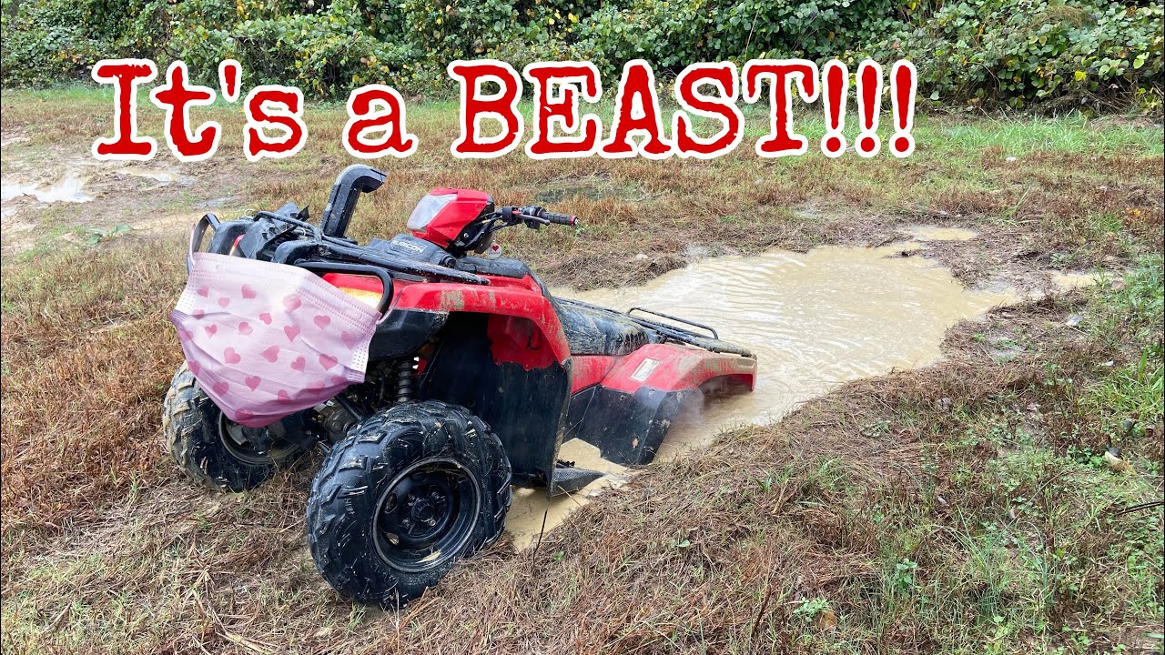 2020 Honda Rubicon 520 makes statement on STOCK TIRES!!