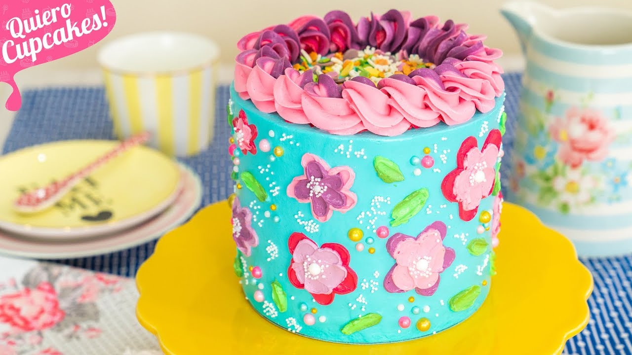TÉCNICA DE DECORACIÓN DE TARTAS CON FLORES DE BUTTERCREAM | Quiero Cupcakes!