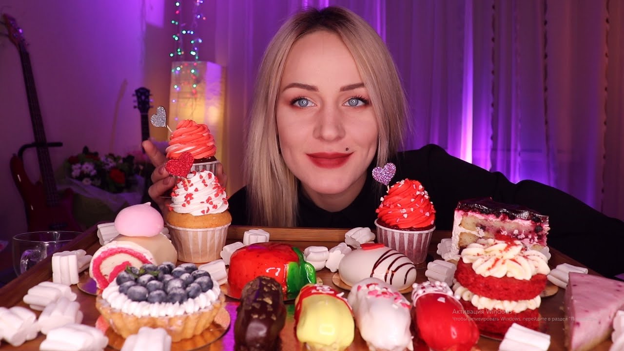 MUKBANG | Пирожные, капкейки, чаепитие | Cakes, cupcakes, tea party не ASMR