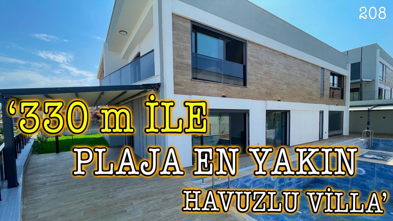 KAPALI OTOPARKLI PLAJA 330 m ÖZEL HAVUZLU EV / Kuşadası Satılık Villa