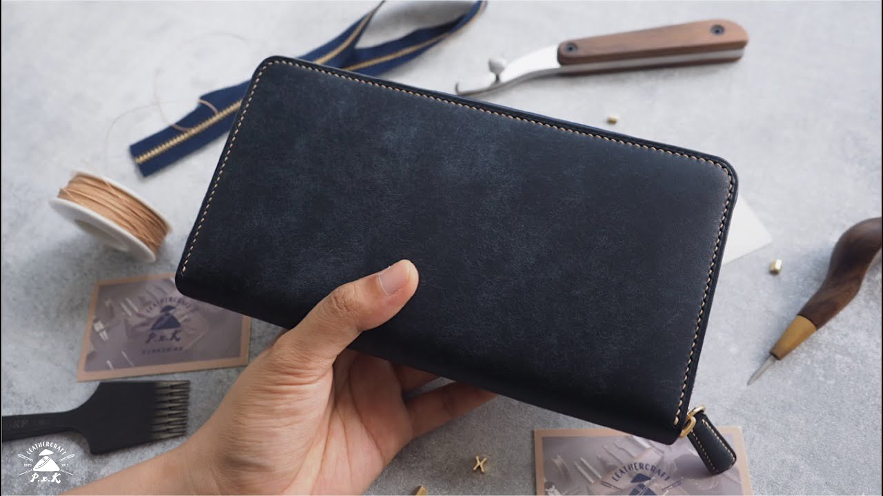 Making of a Handmade Leather Long Zipper Wallet - DIY BUILD ALONG