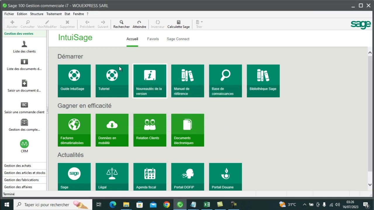COMMENT FAIRE UNE MISE A JOUR DES STOCKS, IMPORTER UNE FACTURE, DOC STOCK) AVEC SAGE GESTION CCIAL