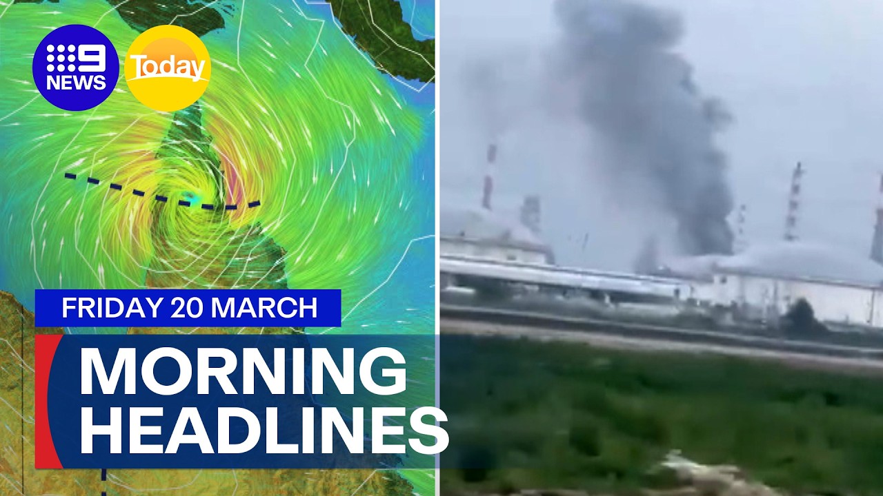 Cyclone Narelle hours from landfall; Gas fields struck in Iran | 9 News Australia