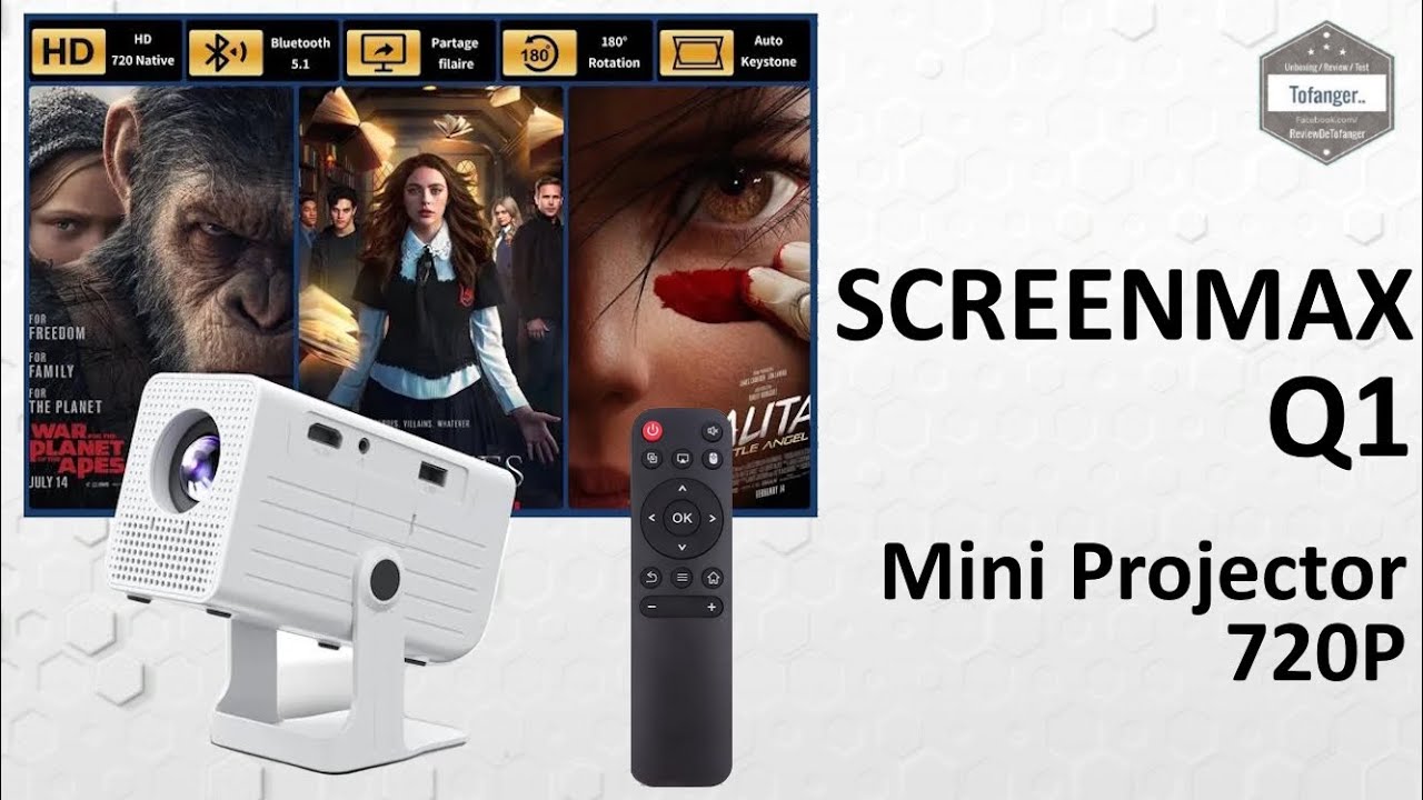 Мини-проектор SCREENMAX Q1 720P &mdash; USB, HDMI и BT &mdash; Распаковка