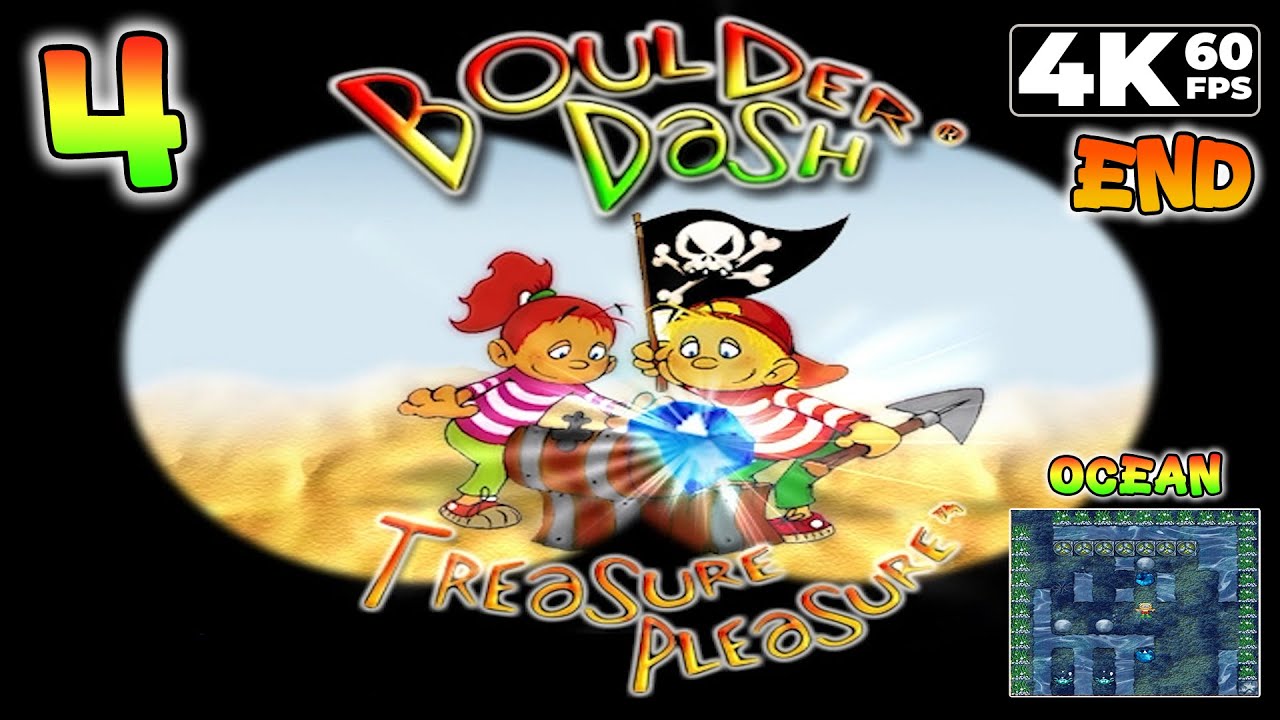 Boulder Dash: Treasure Pleasure (PC) - 4K60 Walkthrough World 4 - Ocean (Ending)