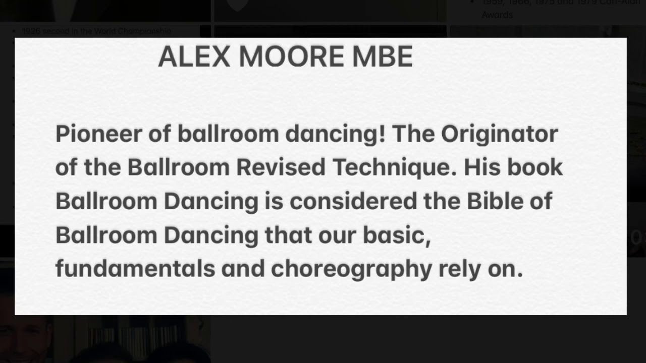 ALEX MOORE MBE