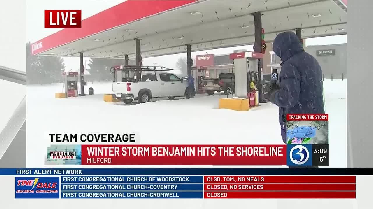 Winter Storm Benjamin continues to hit Milford at 3:10 p.m.