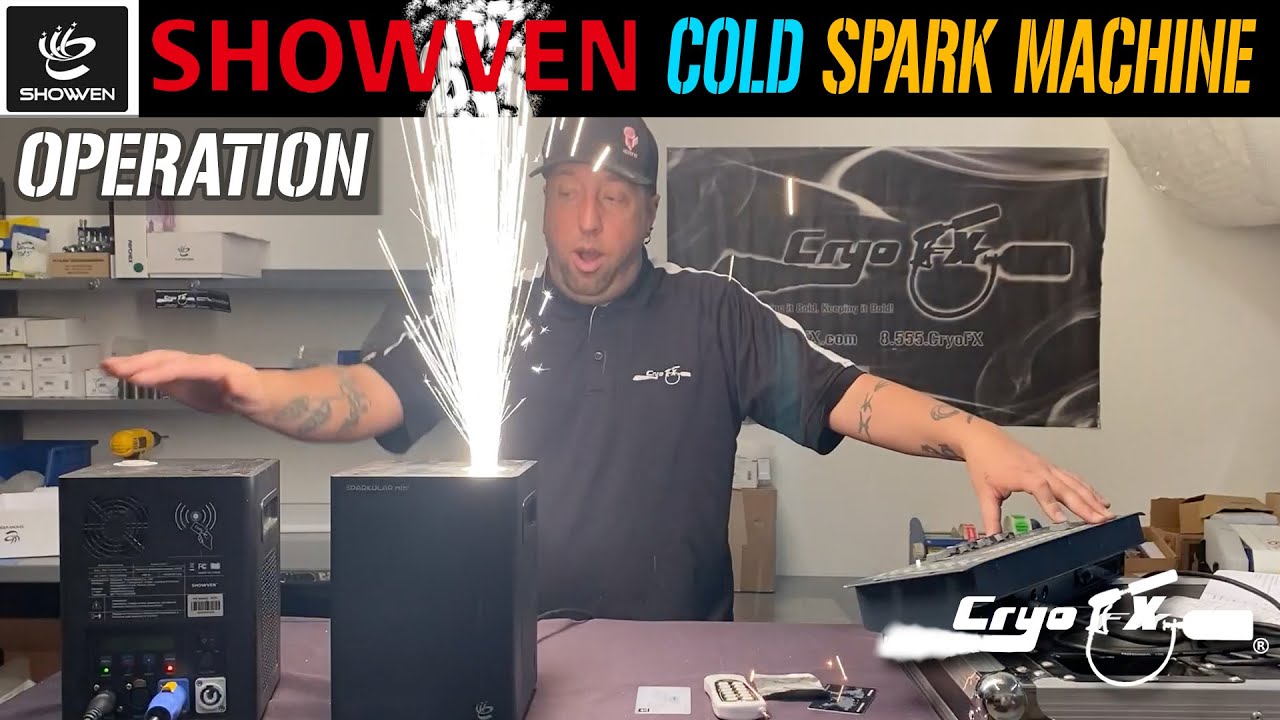 Как работает Sparkular (CryoFX)? Как работает машина с холодной искрой? Инструкции Showven Sparkular