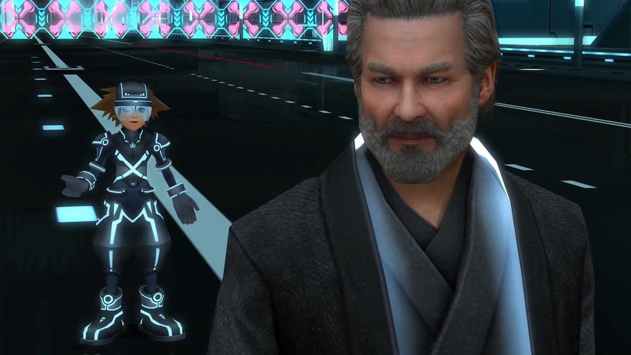 Кевин Флинн взаимодействует с персонажами Kingdom Hearts