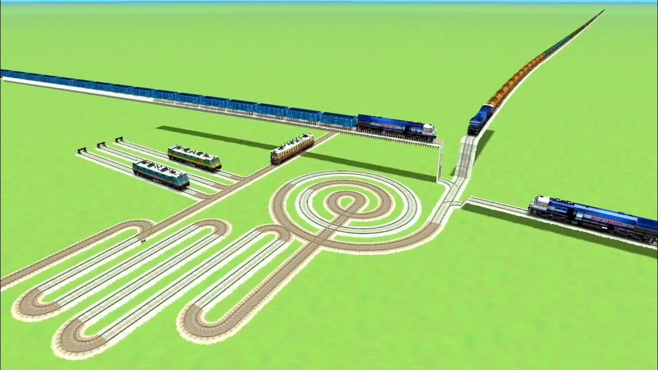 CIRCLE💖 RISKY TRACK CROSSIN TRAINS SNAKE CURVE ZIG ZAG💞 TRACKS RAILWORK BEANG 🐍 TRAIN 