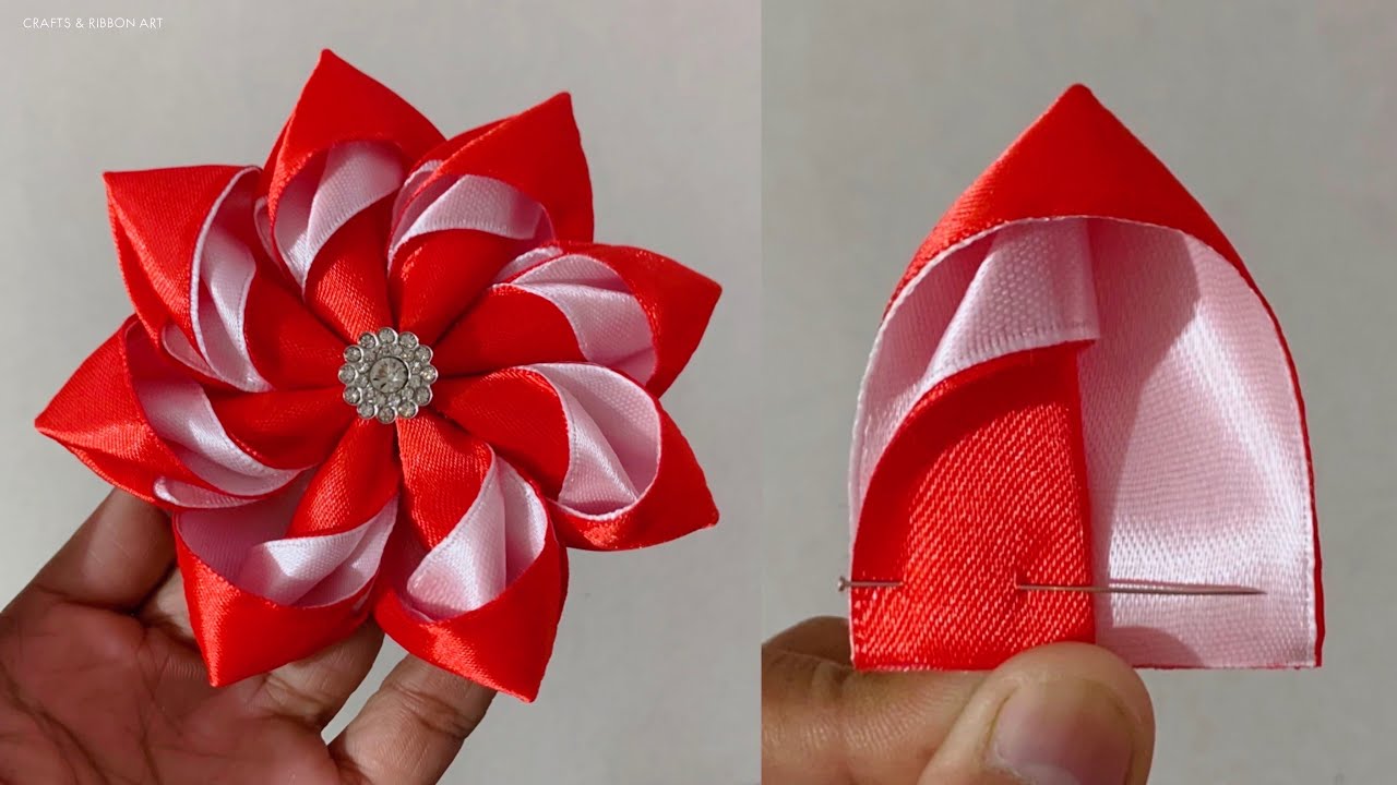 How To Make Kanzashi Flower I DIY Ribbon Flower | kanzashi flores de cinta
