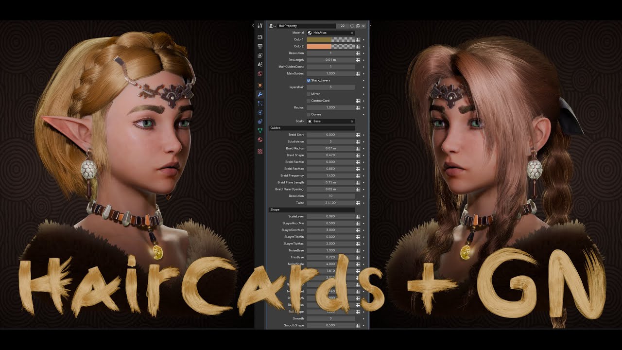 HairCards + Geometry Nodes