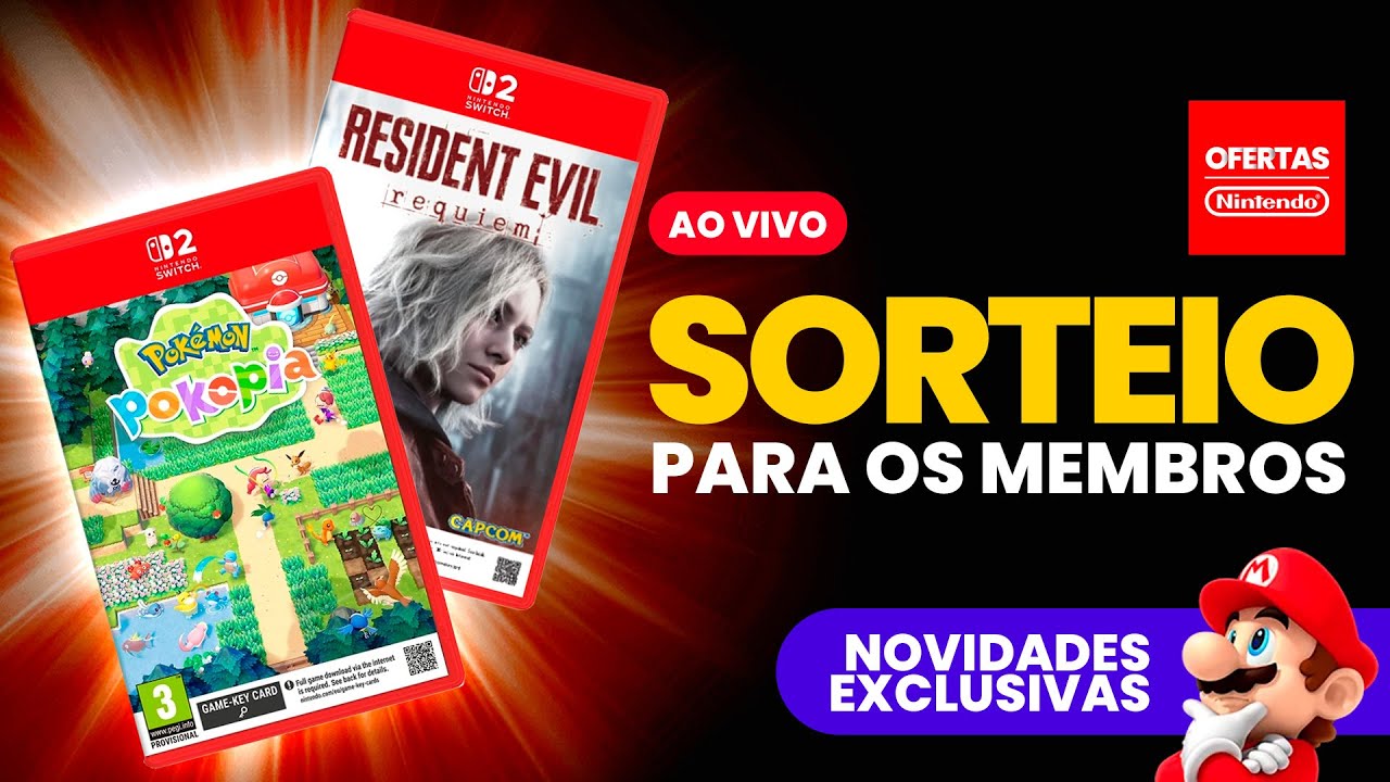 Sorteio de Pokémon Pokopia + Resident Evil Requiem