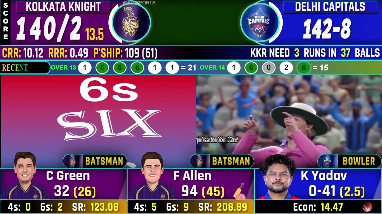 🔴Last Kolkata vs Delhi, Match-51, IPL 2026 | KKR vs DC | Live Cricket Match Today | #live #ipl