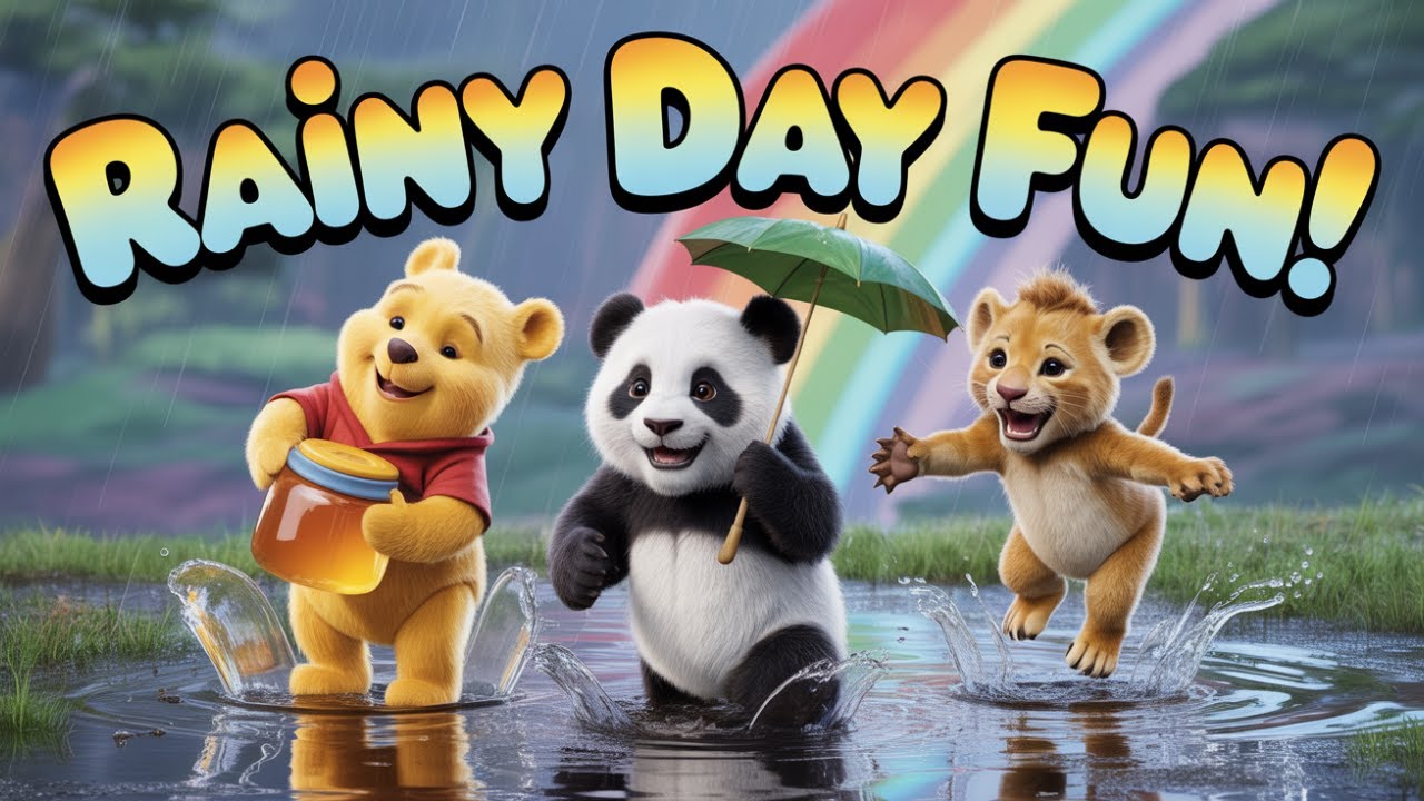 Baby Pooh’s Rainy Day Fun 🌈 | Baby Panda & Baby Simba | YouTube Kids #pooh #rainyday #fun #cute