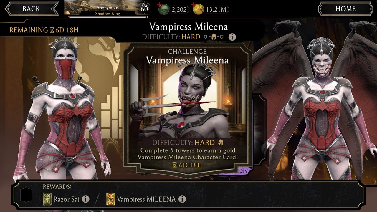 Vampiress Mileena Week Challenge || Hard_Mode (Mortal Kombat Mobile)