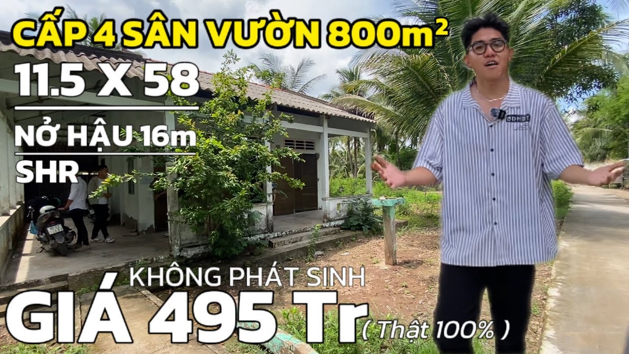 Nhà vườn hạ lỗ còn đúng 495tr ko phát sinh🔥tổng 800m2 có sổ hồng riêng 16x58m ngay x.Tân Phú quá rẻ