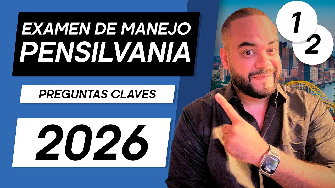 EXAMEN TEORICO DE MANEJO PENSILVANIA 2026 I Aprobarás con estas preguntas #1 y 2