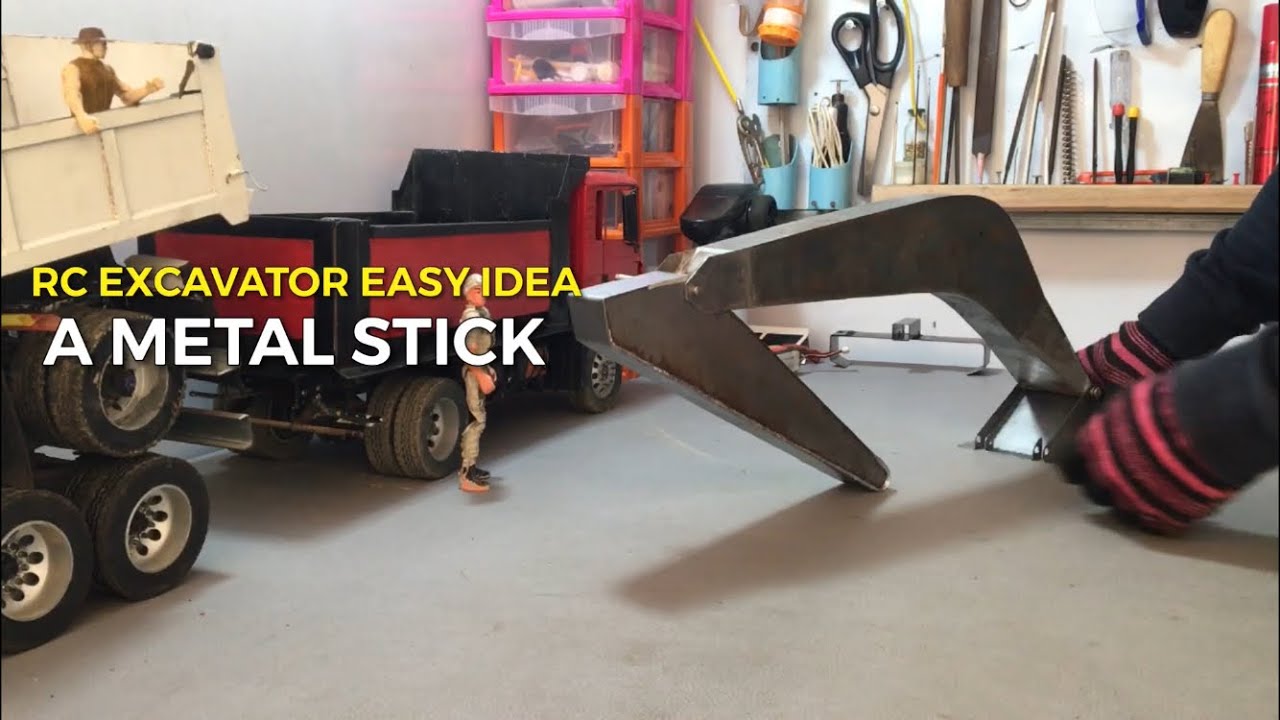 HOW TO MAKE RC EXCAVATOR! Make a Stick for a Remote Control Excavator from a Metal! Easy Idea #03