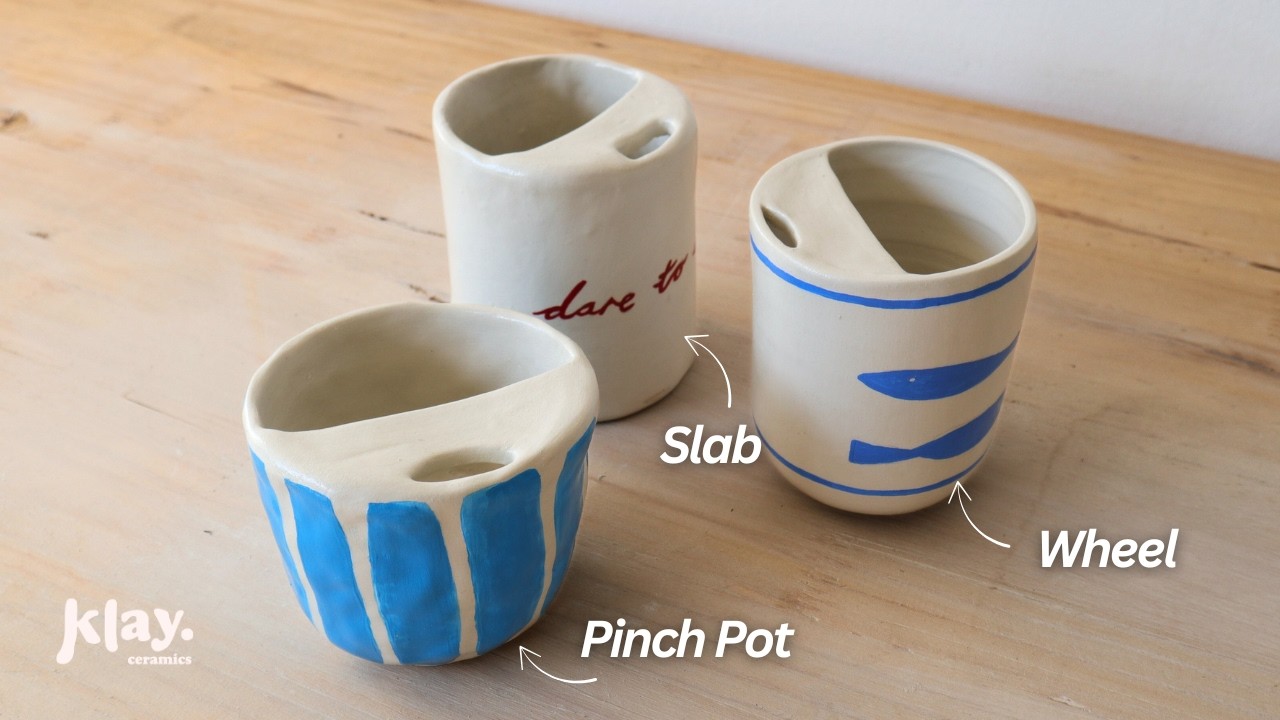 How To Make A Ceramic Travel Mug: 3 different methods (pinch pot, slab, and throwing)