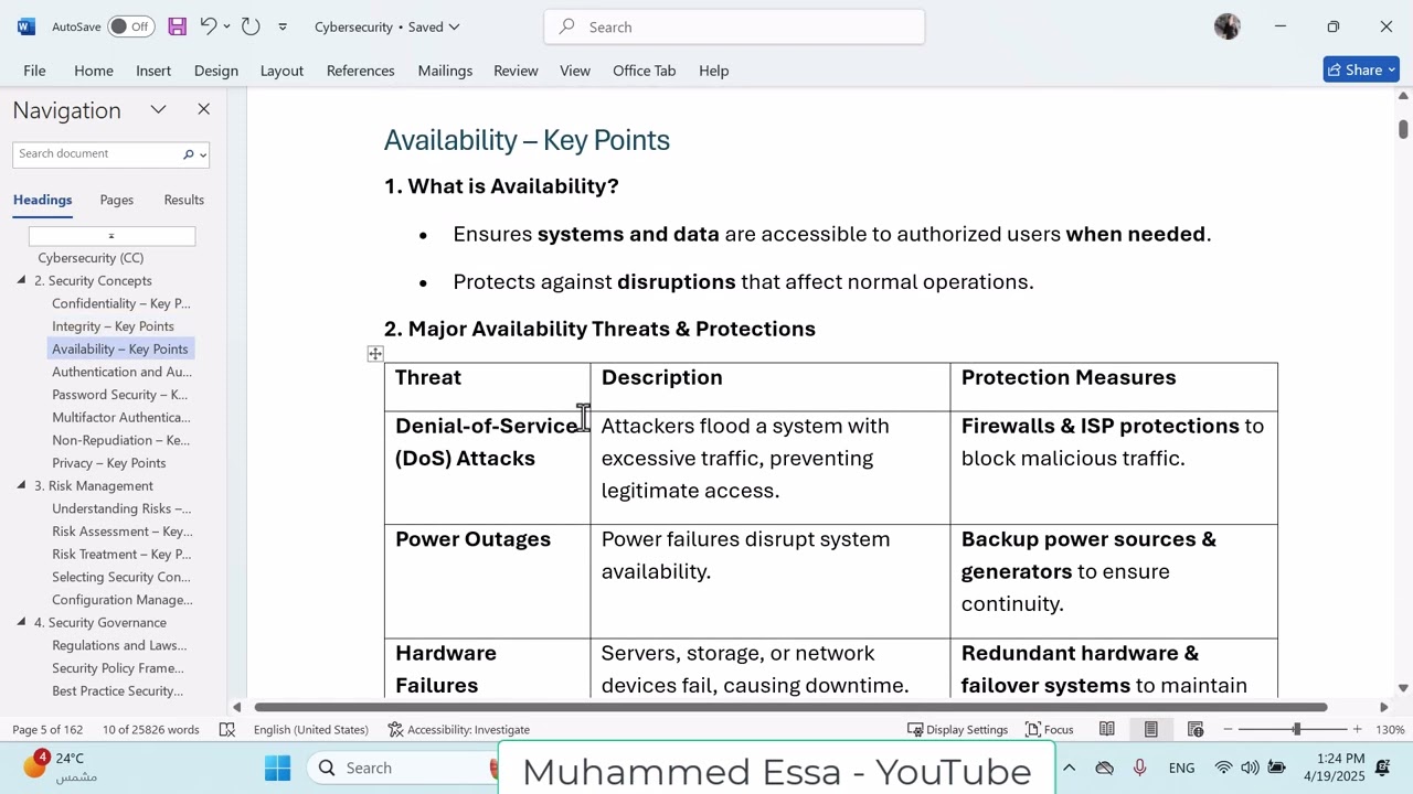 3  Security Concepts   Integrity & Availability
