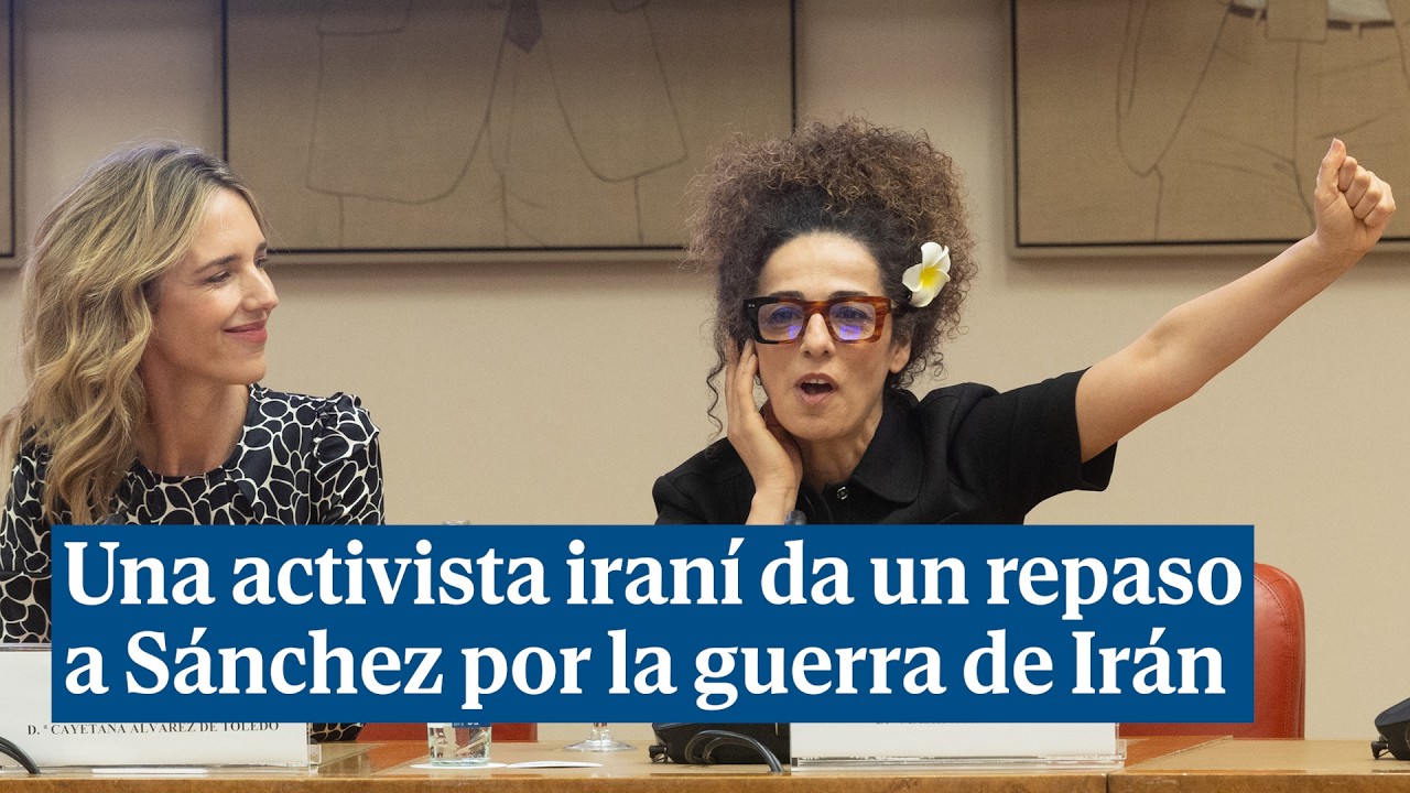 Una activista iran&iacute; da un repaso a S&aacute;nchez por la guerra de Ir&aacute;n: 