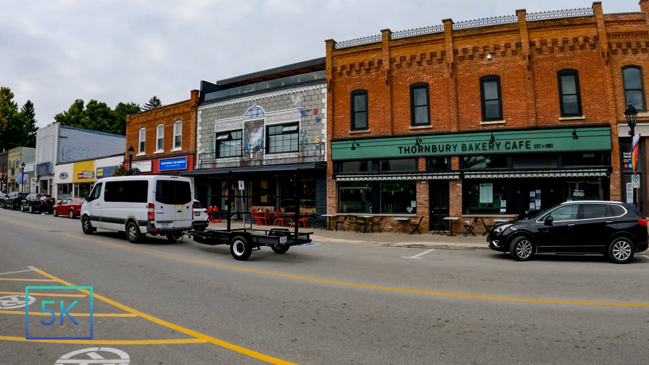 THORNBURY | Town Of Blue Mountains | CANADA.  Walking & Relaxing Main St & Harbour | 5K