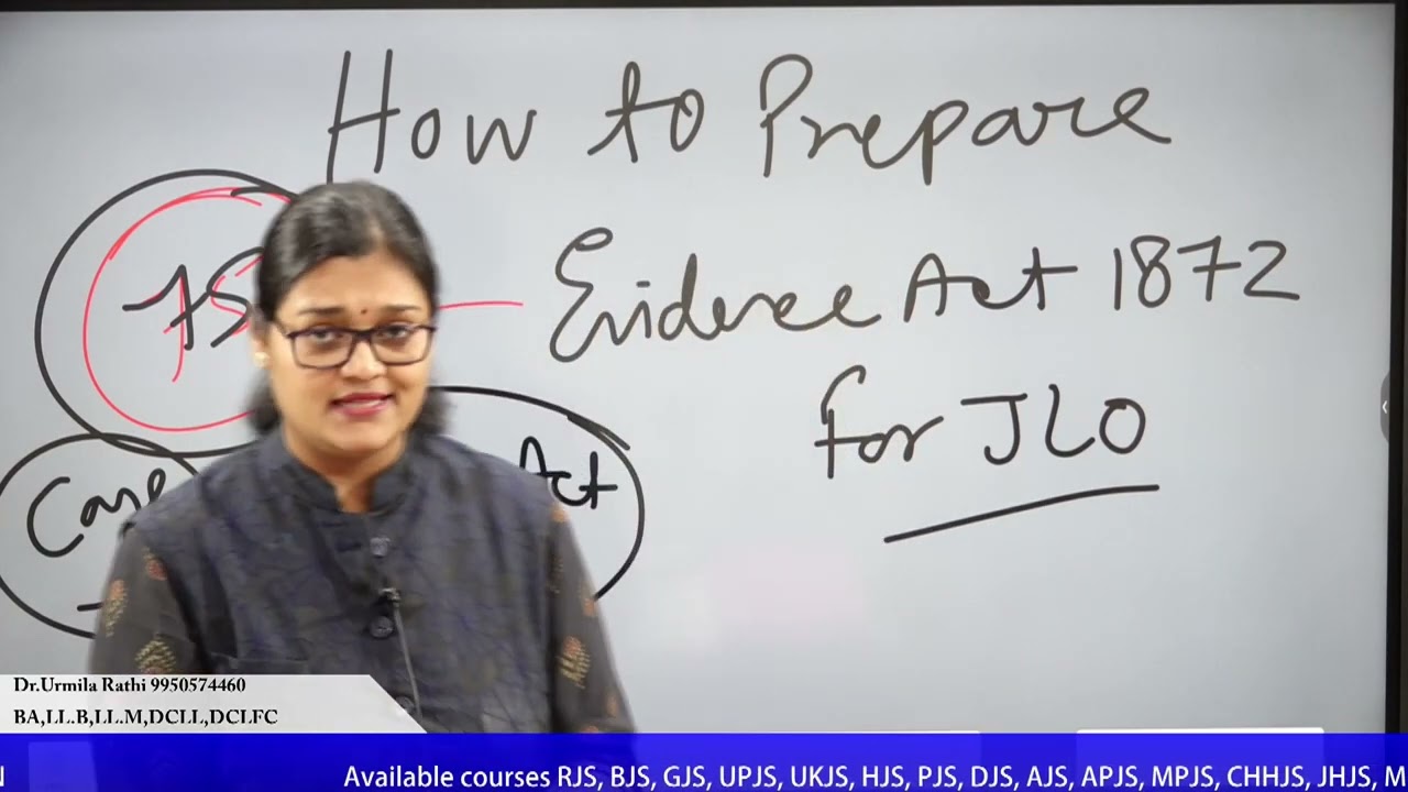 How to prepare Evidence act 1872 for JLO exam