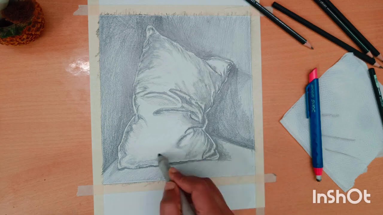 Pillow Still Life – Graphite Shading Study
