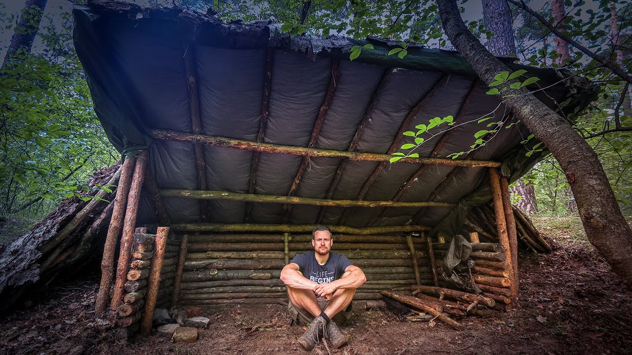 Bushcraft Super Shelter - Survival Camp 2.0 Lager Lagerbau - Deutschland deutsch #005