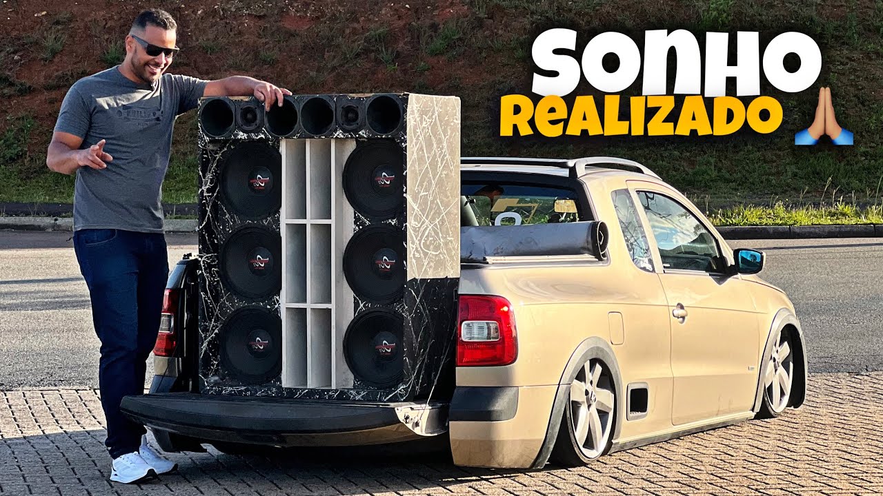 COLOQUEI O SOM DA SAVEIRO PRA TOCAR NO 12 🔥🔉 SUSPENSÃO A AR ARO 18 