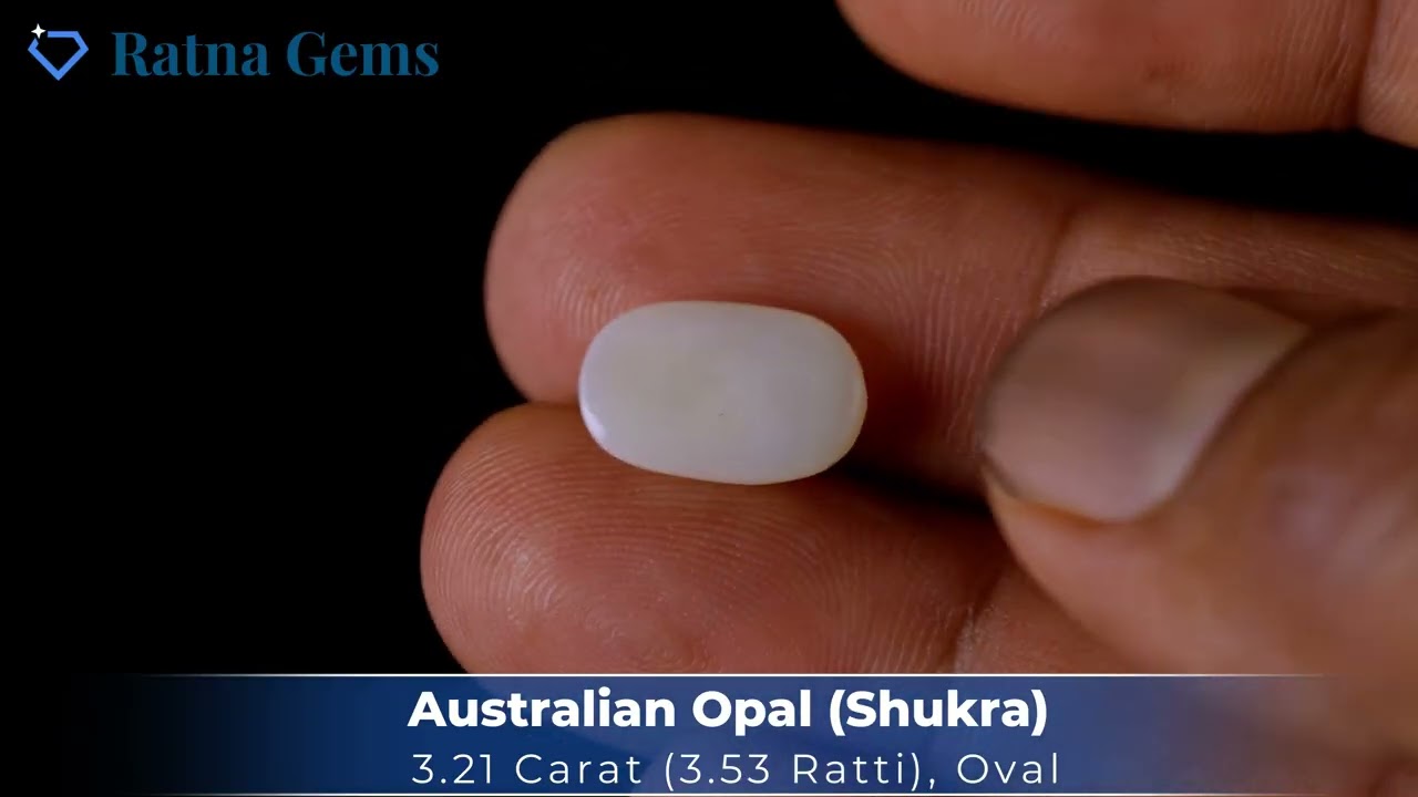 Genuine 3.21 Carat (3.53 Ratti) Australian White Opal (Doodhiya) | Ratna Gems