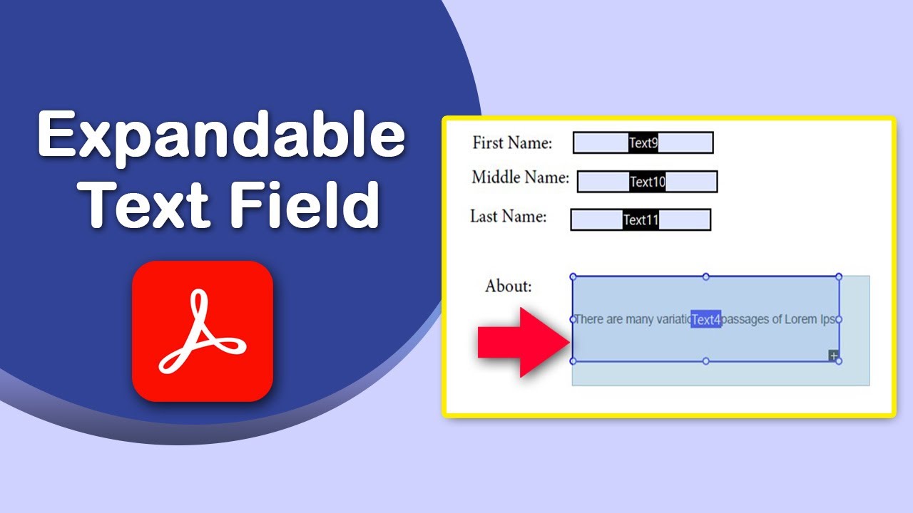 How to create an expandable text field in PDF using Adobe Acrobat Pro DC