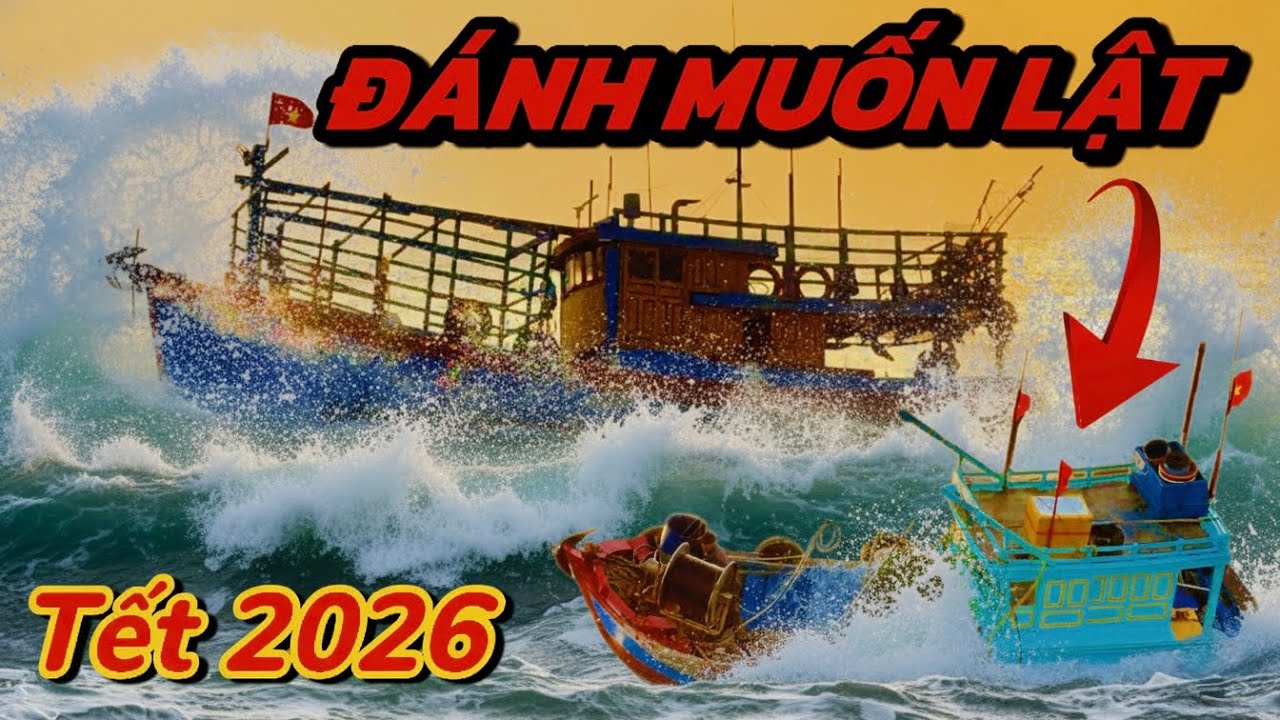 KINH HOÀNG! Ngày 23 Ông Táo Về Trời Tết 2026: Sóng Dữ Đánh Muốn Lật Úp Đoàn Ghe Ra Khơi Ở Biển Lagi!