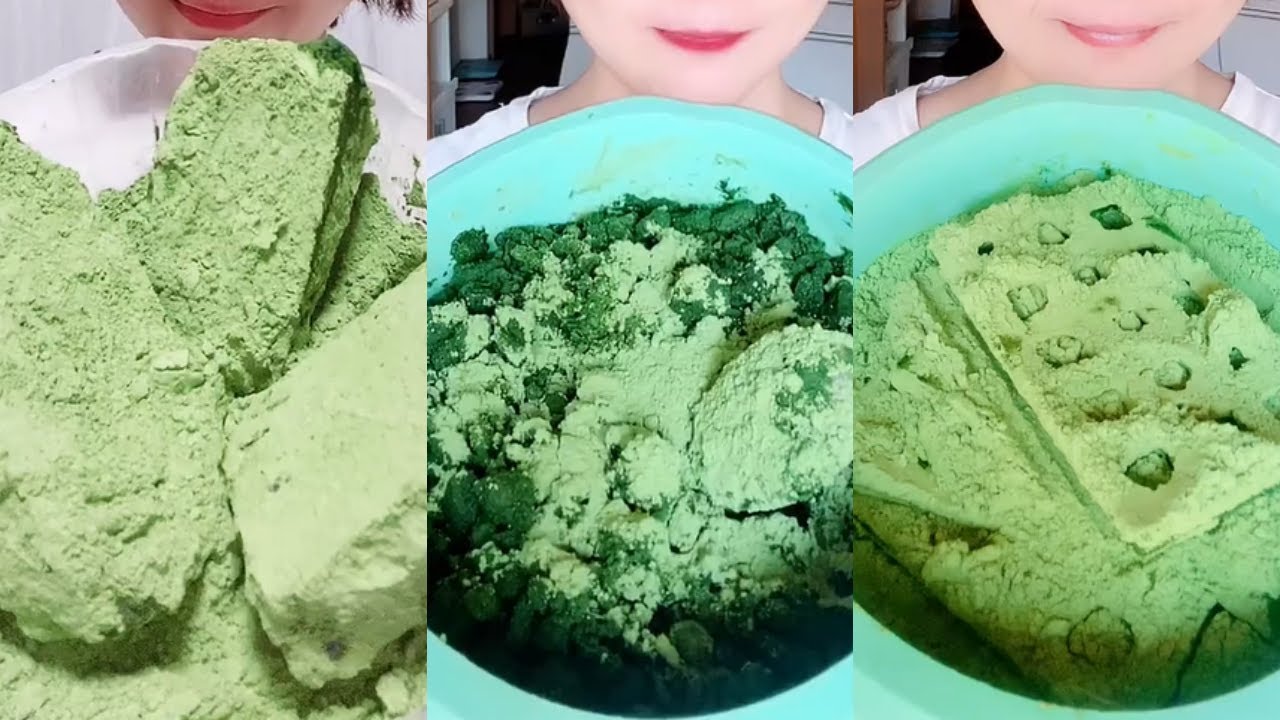ASMR COATED MATCHA CRUNCH ICE CHUNK ICE EATING กินน้ำแข็ง 💚🍵 ICE CRUNCH 녹차 | Матча | 抹茶