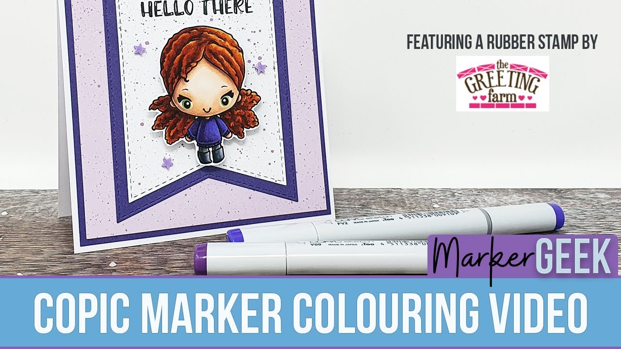 Copic Colouring a Girl from The Greeting Farm Spellbinding stamp kit (TGF)