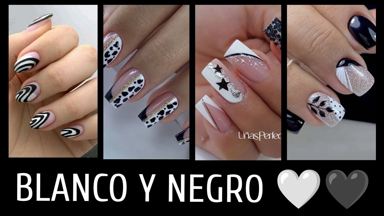 TENDENCIA EN UÑAS BLANCO Y NEGRO 2024 