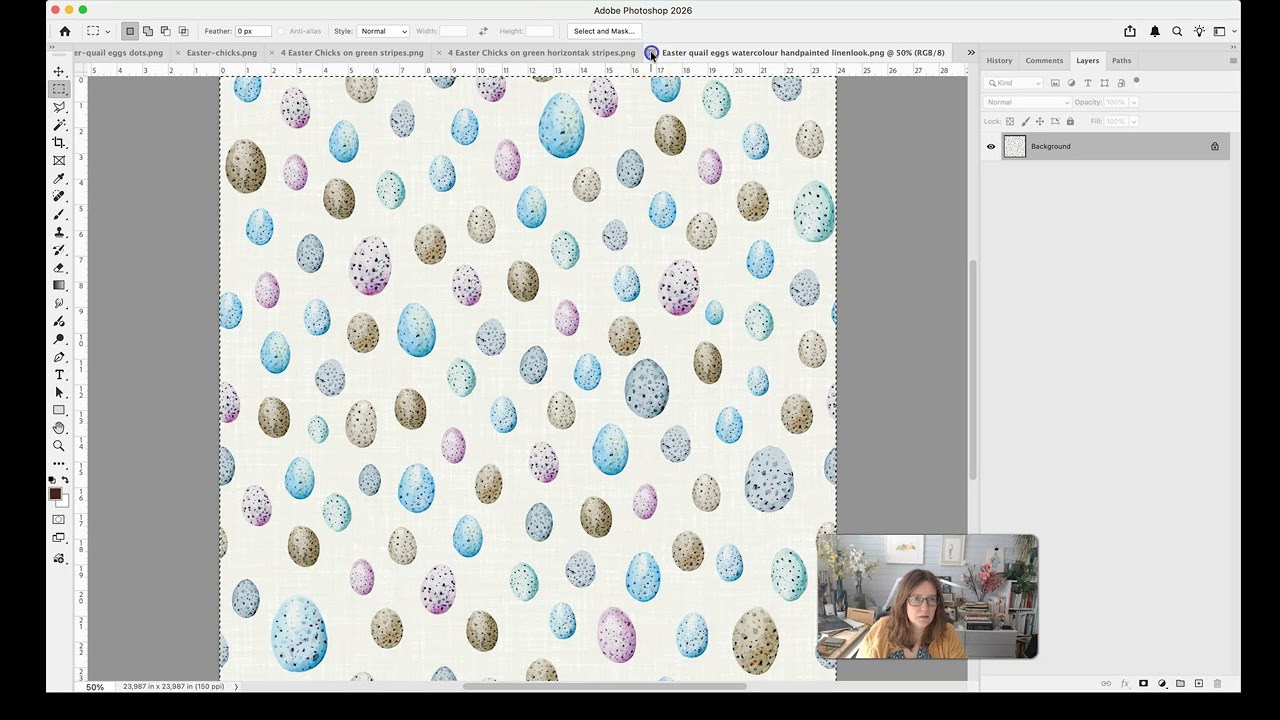 Photoshop tutorial on how to Fill a yard for your Spoonflower customer easy