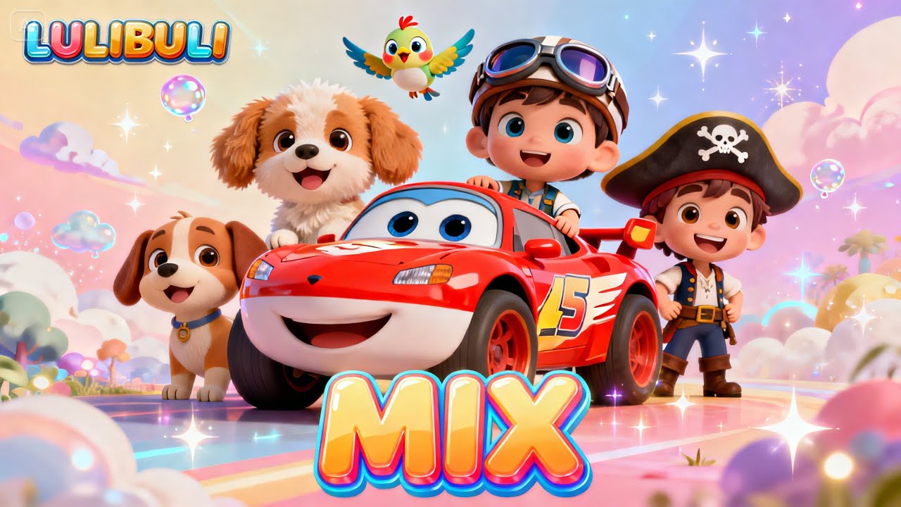 Velký DOBRODRUŽNÝ MIX 🚗🐶🐦 – Veselé písničky pro děti | LULIBULI