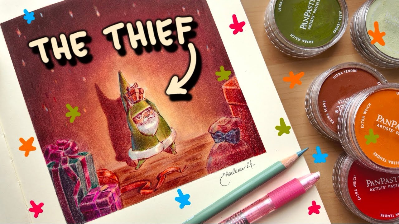 CHRISTMAS ILLUSTRATION - a little thief with little teef