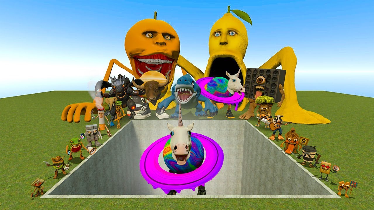 Italian AI Brainrot Memes vs Il Magic Unicornanus Bosses in Giant Pit – Gmod Chaos