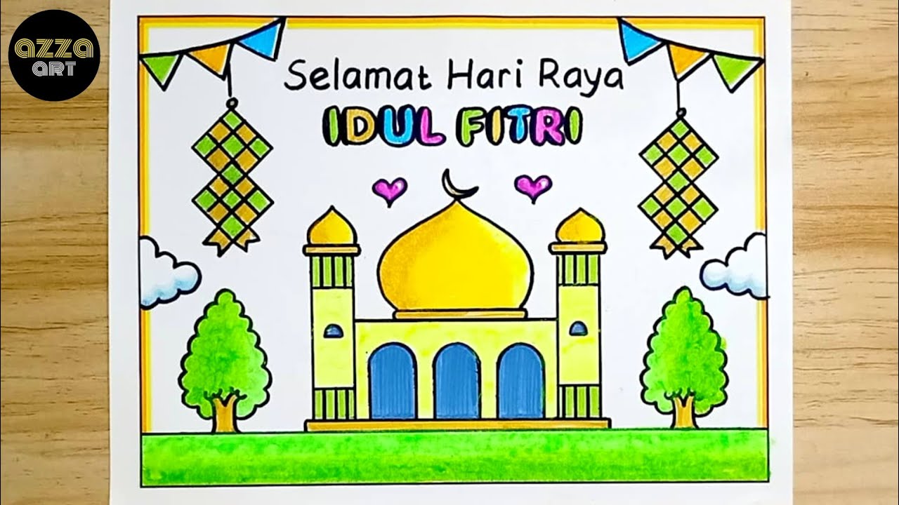 Bagus Banget ‼️ Cara Membuat Poster Hari Raya Idul Fitri 2026 🔴 Menggambar poster ramadhan 1447 H 