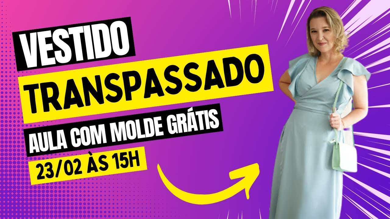 Vestido Transpassado com Molde Grátis :: AO VIVO