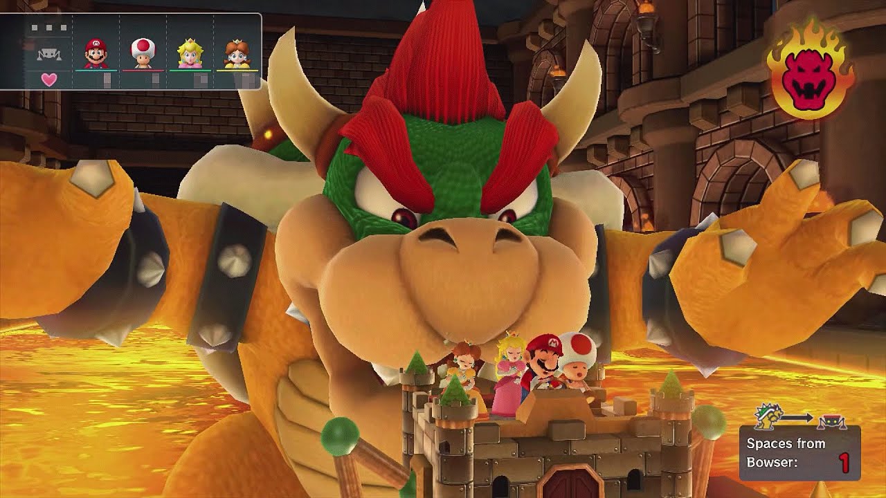 Mario Party 10 Bowser Party #3 Mario, Toad, Peach, Daisy Chaos Castle Master Difficulty