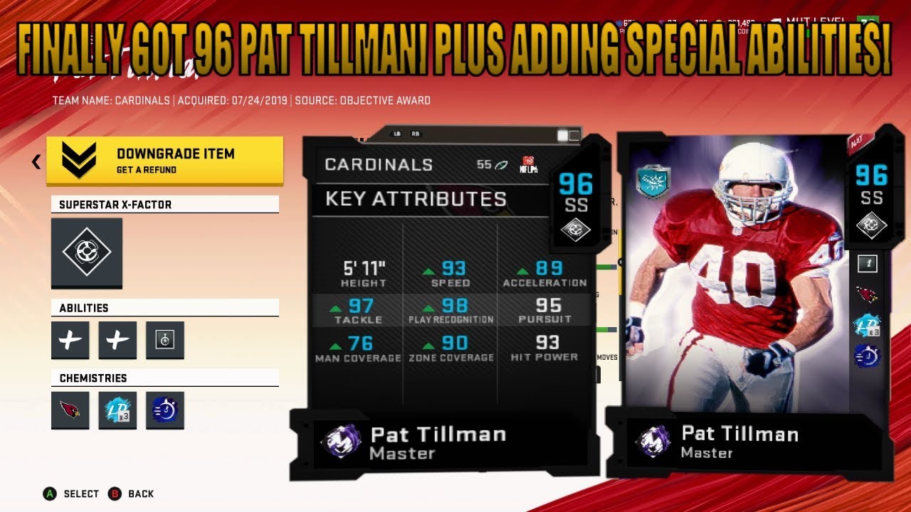 FINALLY GOT 96 PAT TILLMAN! PLUS ADDING SPECIAL ABILITIES! MADDEN 20