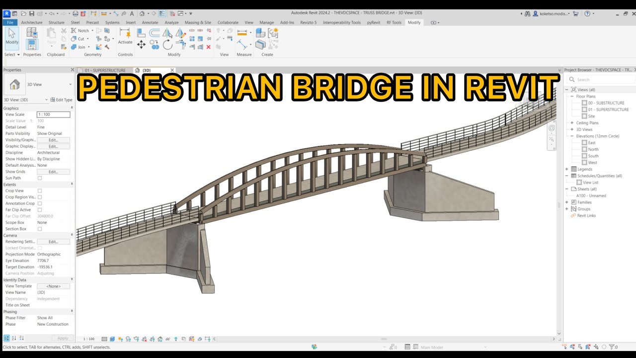 Pedestrian Bridge in Revit
