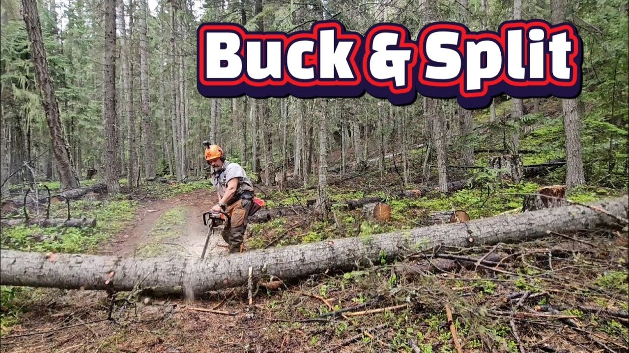 Firewood Buckin and Splittin. Stihl MS 500i and a Blue Grass Axe. 