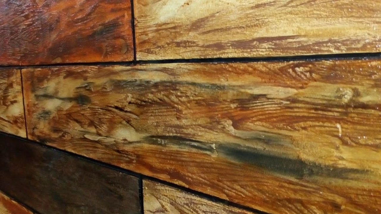 Efeito madeira em argamassa. Pinturas decorativas